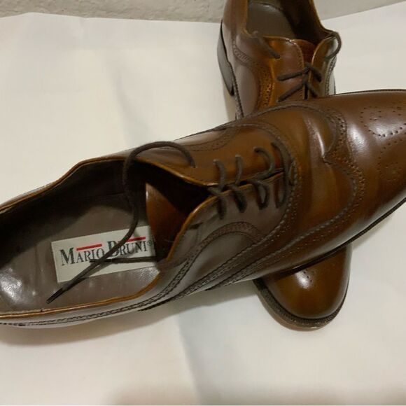Mario Bruni Brown  Lace Wingtip Shoe Mens Size 10N  Made In  Italy Very Good main image 8
